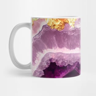 Amethyst Crystal Gems Purple Gold Texture Mug